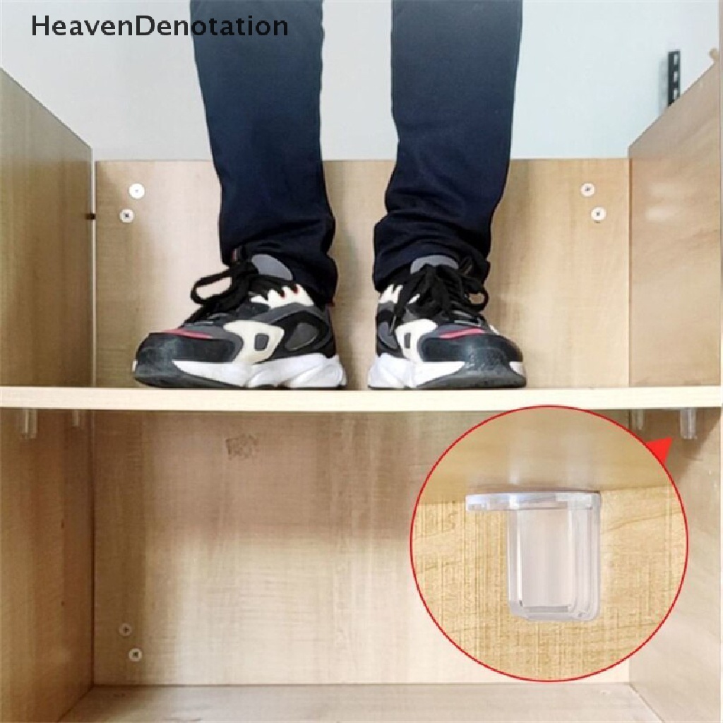 [HeavenDenotation] 4pcs Perekat Penyangga Rak Pasak Punch Free Shelf Support Peg-Self Adhesive Shelves Clips Closet Kabinet Shelf Support Clips Gantungan Dinding HDV