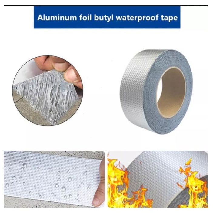 PA LAKBAN ANTI BOCOR 3M / LAKBAN ALUMINIUM FOIL BUTYL WATERPROOF 3 METER / LEM ANTI AIR ALUMINIUM TAPE SERBAGUNA PR128