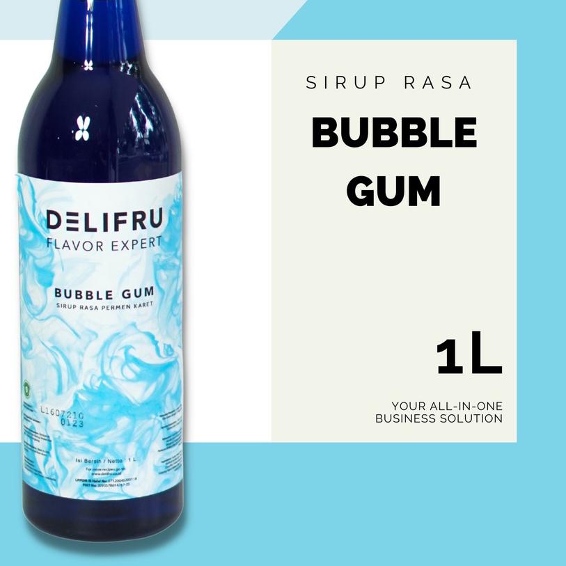 

★ Syrup Bubble Gum Delifru 1 Liter - Sirup Permen Karet Premium ➣