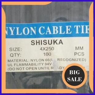 perkakas Kabel tees 4x250mm Shisuka, kabel tis/ ties insulok cable nylon tie hitam 1F3BZ3