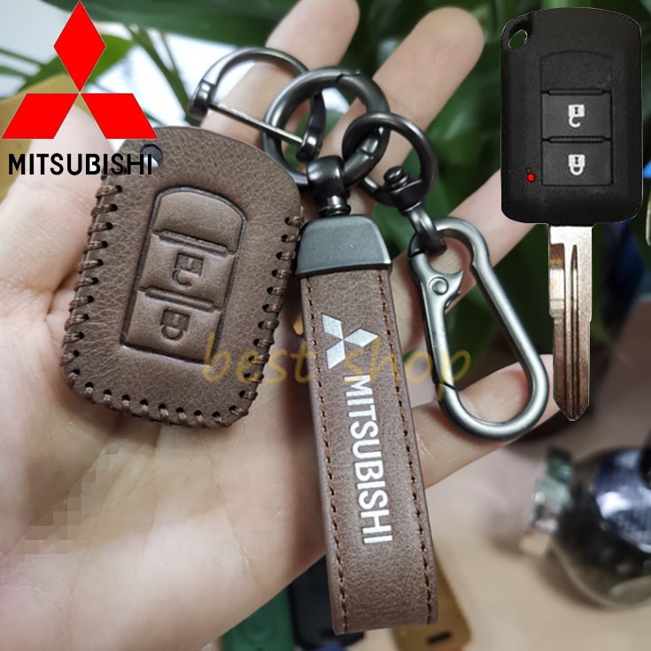 Mitsubishi Triton ASX Lancer Attrage Outlander Key Start Remote Kunci Mobil Leather Cover Casing