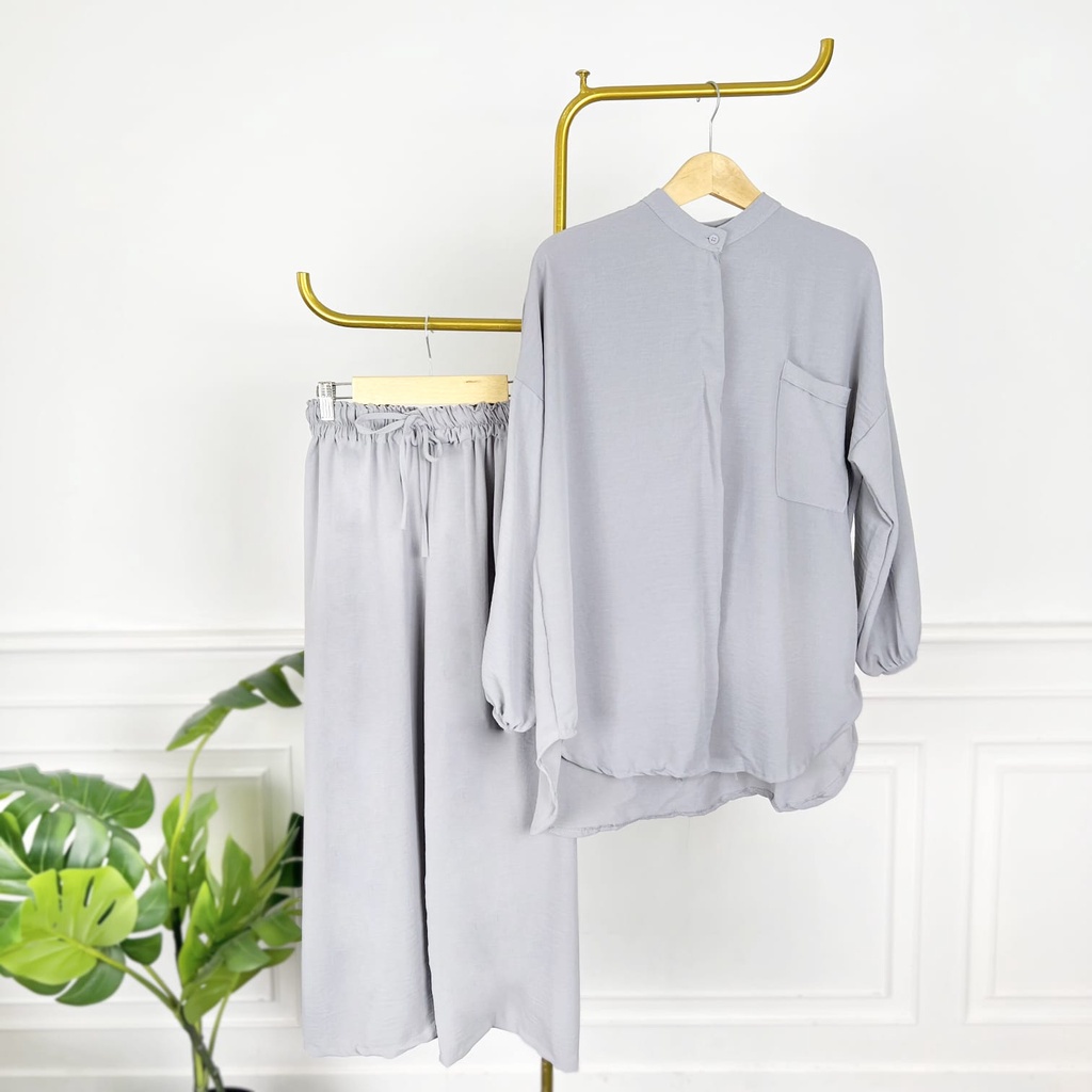 AZ.FS - ZEC Setelan Wanita Hijab Oversize / One Set Camelia CRINCLE / Setcel Kerah Shanghai / VANIA 