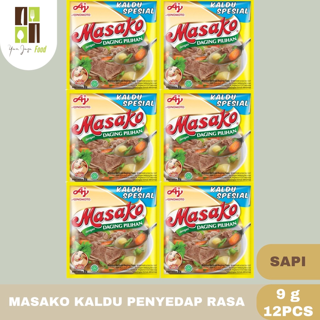 Masako Kaldu Penyedap Rasa Ayam/Sapi 9g 12 Pcs/Sachet