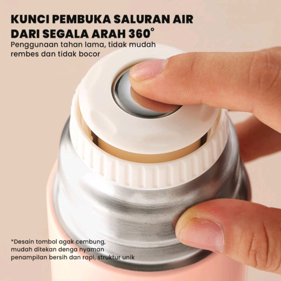 Trend-Botol Minum Termos Vacuum Vakum Bottle 500ml Flask Set Bonus 2 Gelas - Tosca