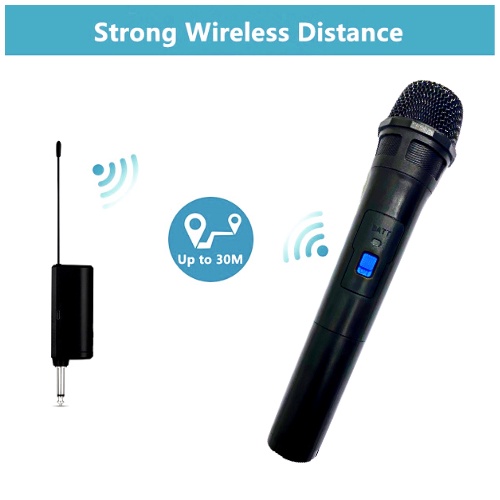 Mic Wireless Single F-M02 / PROFESIONAL WIRELESS MICROPHONE KARAOKE JARAK 30 METER