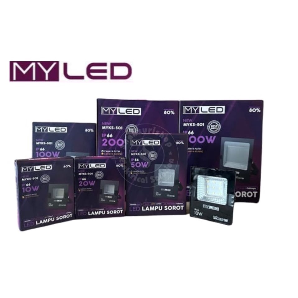 MYLED FLOOD LIGHT 100W 100 WATT IP66 LAMPU SOROT MURAH TERANG BERGARANSI