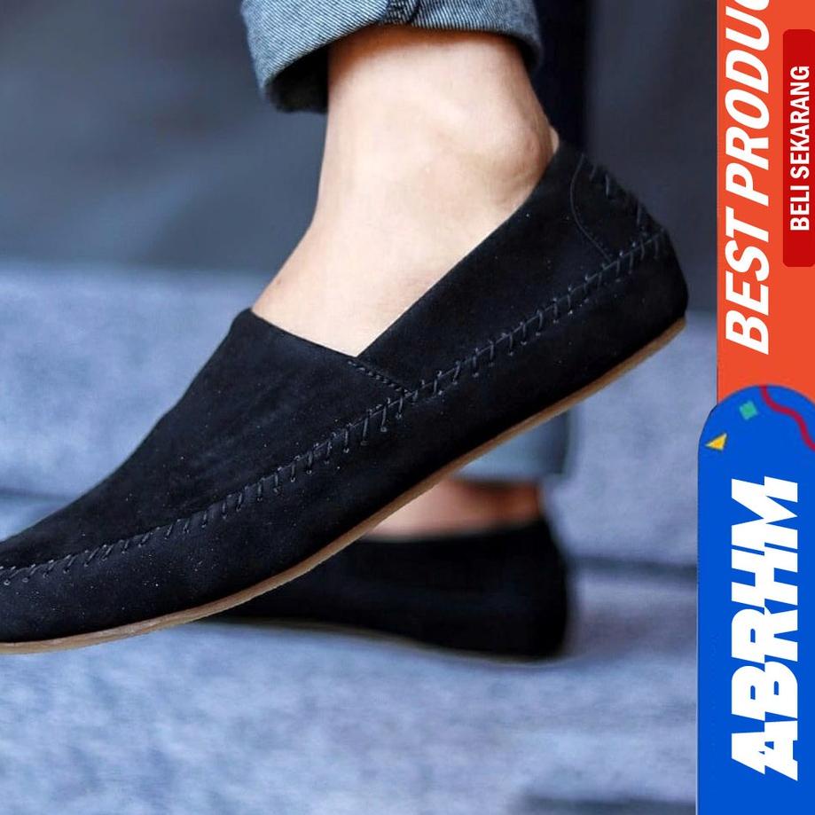 ➷ ABRHM x HUNICI - Sepatu Slip On Pria Sepatu Casual Pria Sepatu Kulit Syntetic Pria Sepatu Original