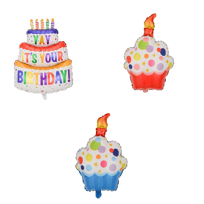 Balon Foil CAKE KUE 28&quot; 70cm 13 Jumbo Birthday Party Pesta Ulang Tahun Gradien Ultah Cupcake Cup Cake Birthday