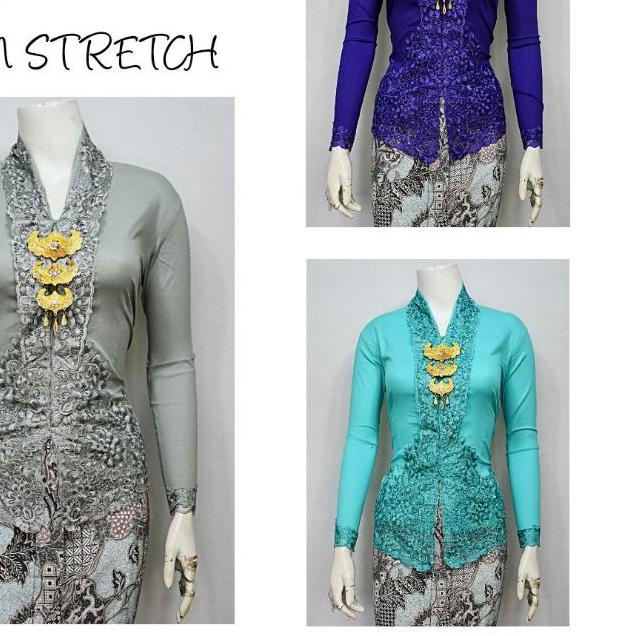 ✦ Indah KEBAYA KARTINI MODERN LENGAN PANJANG BORDIR SENADA KATUN STRETCH KEBAYA WISUDA KEBAYA KATUN 