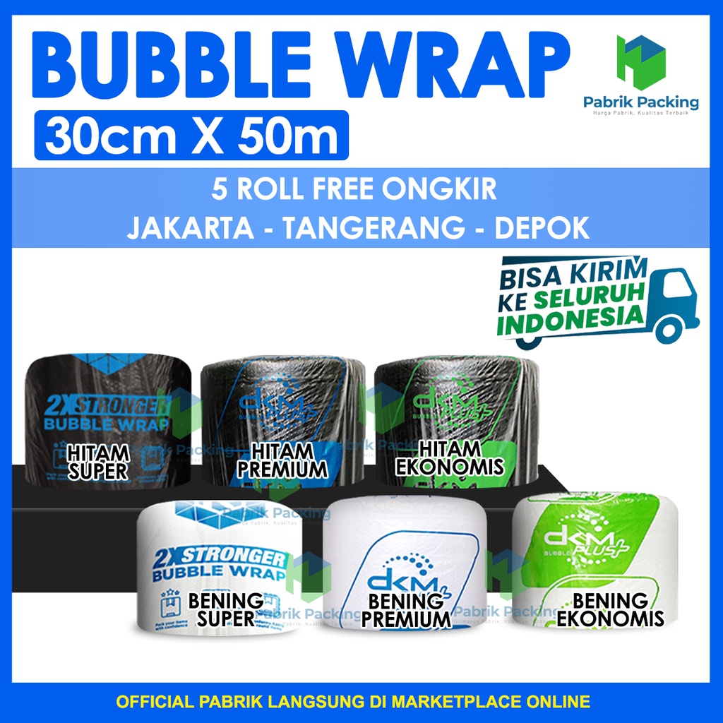 

PLASTIK BUBBLE WRAP 30 CM x 50 M PREMIUM DELKOMAS TERMURAH