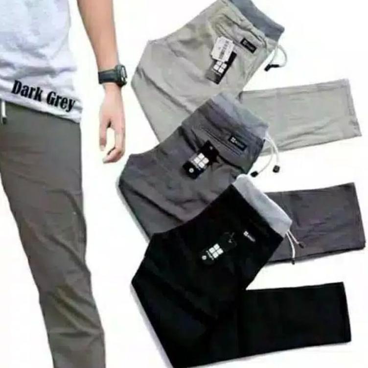 REKOMENDASI celana panjang pria chino pinggang karet celana kerja pria jumbo harian santai