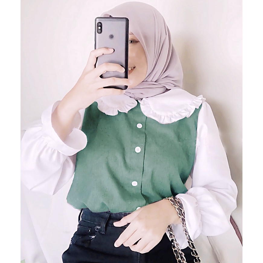 Friska blous size M-L-XL atasan korean style atasan wanita lengan panjang terbaru