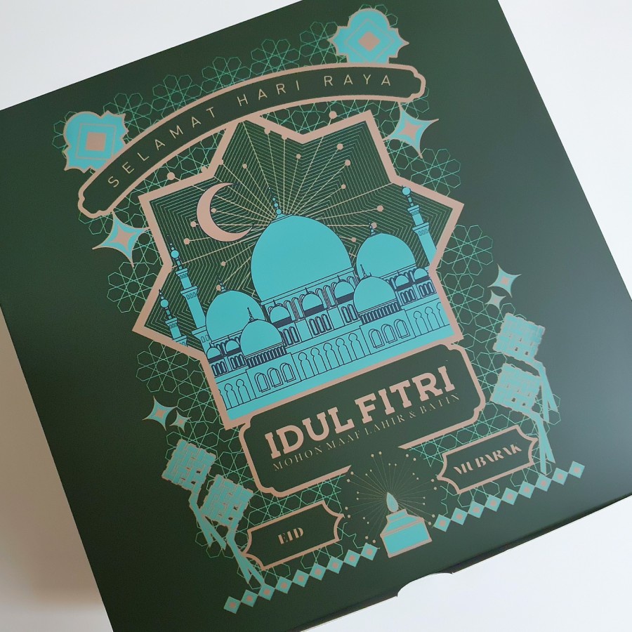 

(5 Pcs) Dus Chiffon Cake Lebaran Eid Mubarak Kotak Box Lapis Legit Idul Fitri Packaging Hampers Ukuran 20x20x10 cm " Mosque
