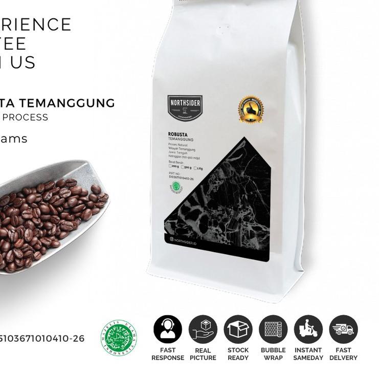 

☋ KOPI BIJI ROBUSTA TEMANGGUNG NATURAL - 1KG NORTHSIDER COFFEE ☼