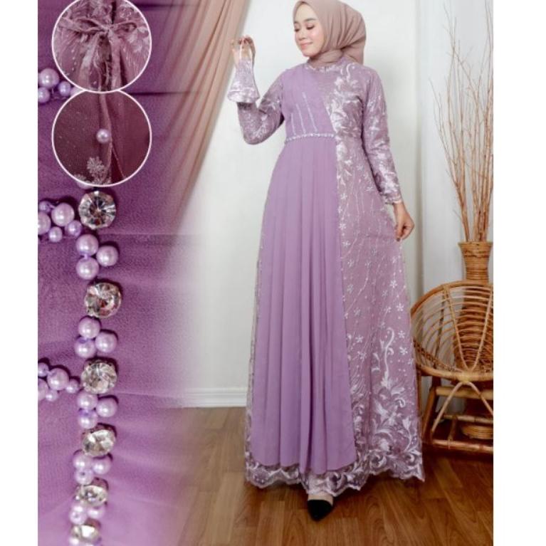 CHEKOUT Gamis Brukat Terbaru Baju Wanita Jumbo Abaya Kebaya Dress Muslim Camila Kamila Naila Syari R