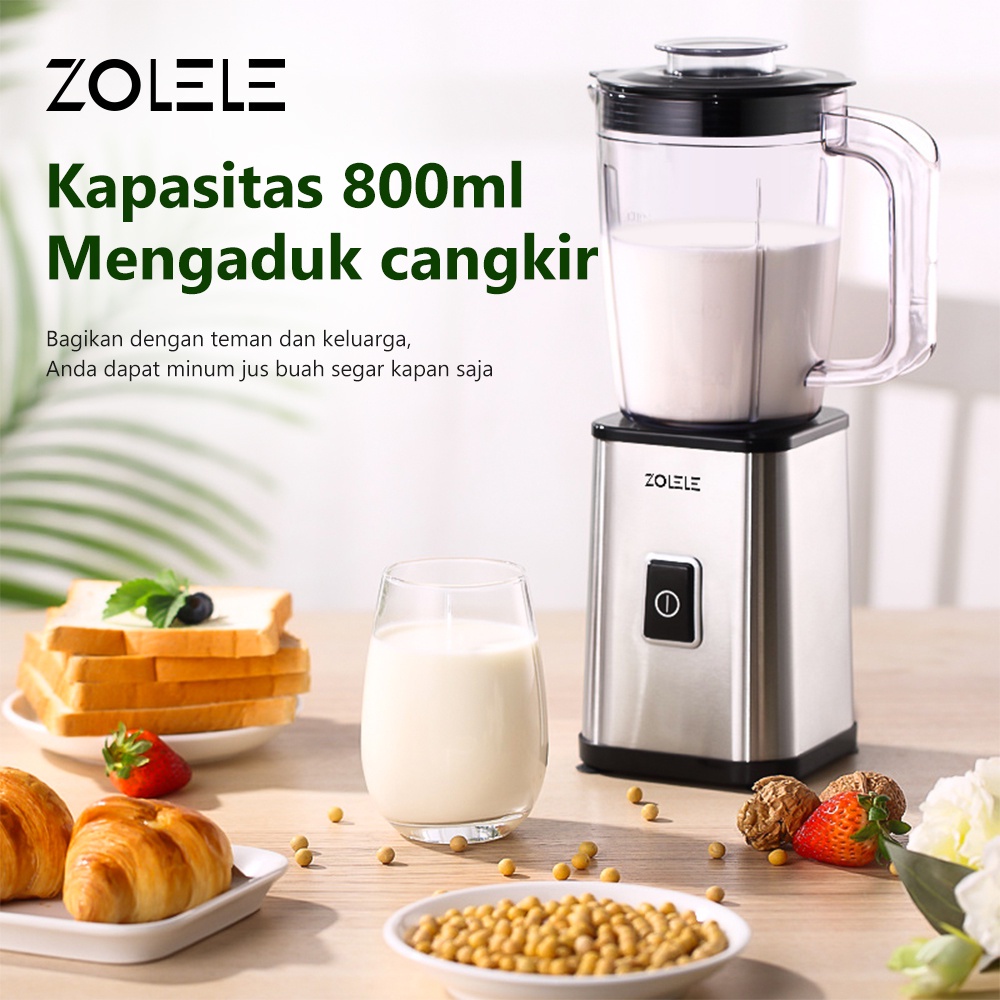 ZOLELE Blender Juicer Besar 1520ML Cold Ampas Terpisah 3 In 1 Pembuat Jus Sharp Ampas Juicer Mixer Stainless Steel ZI101