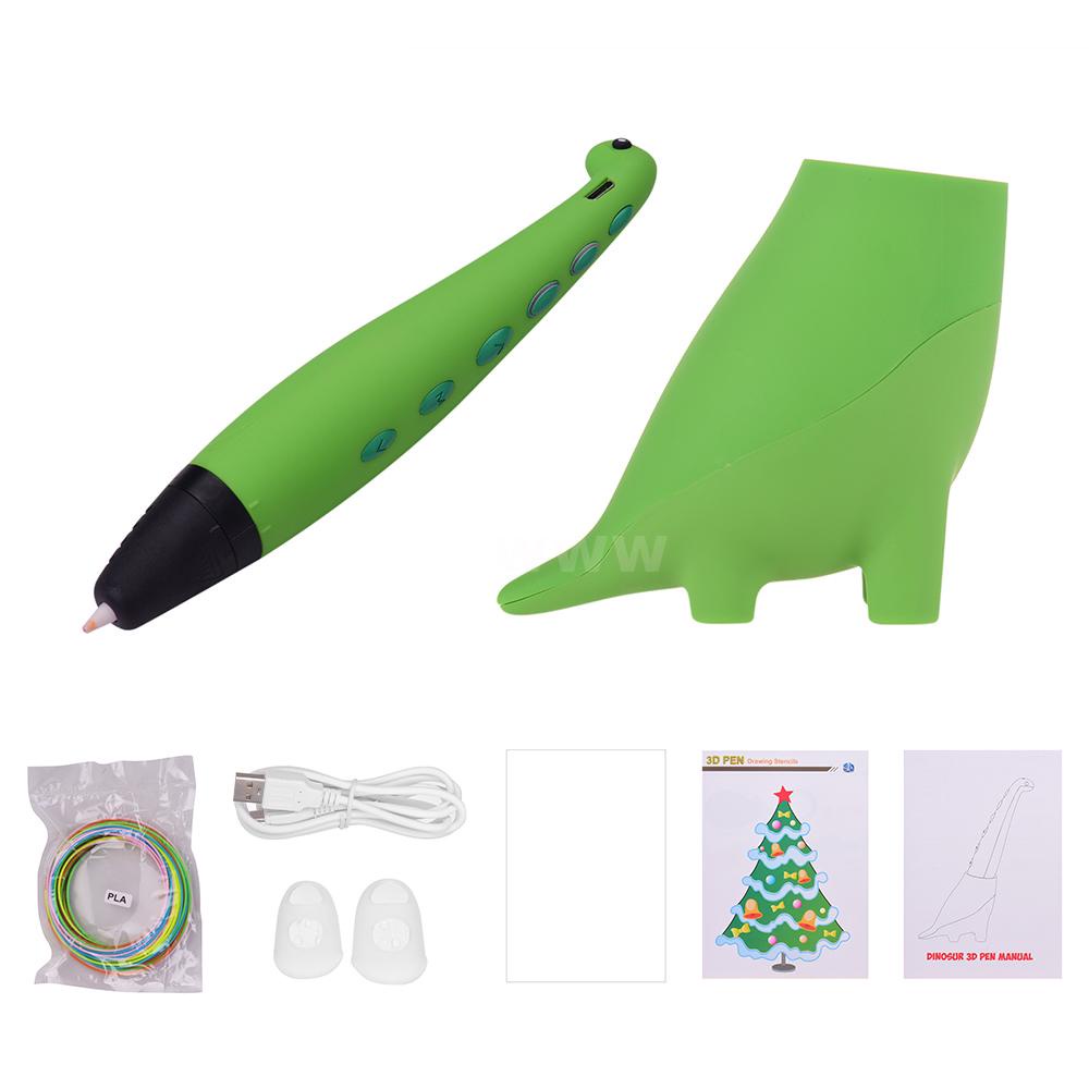 Pena 3D Murah Drawing Lukis Pen Printer 3D Mini Bentuk Dinosaurus Bahan ABS + Filamen PLA