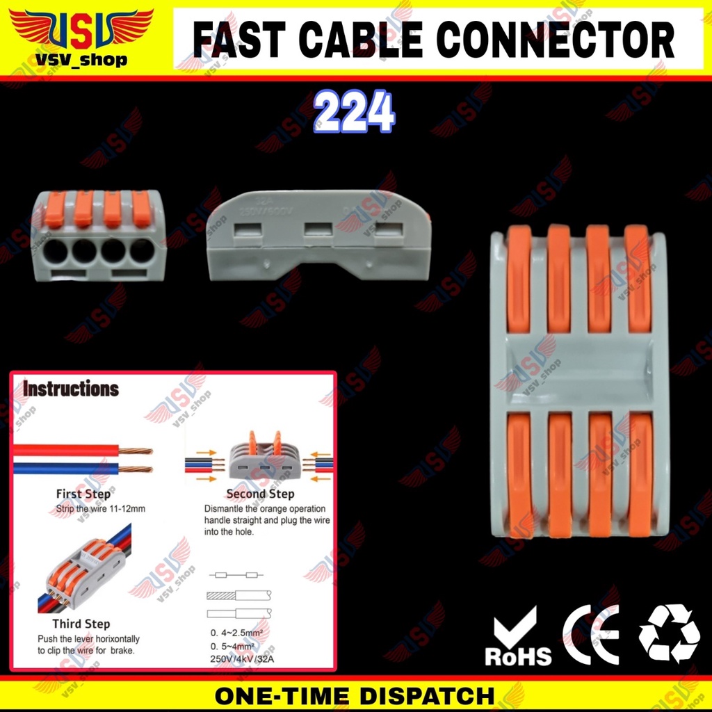 Terminal Konektor Kabel Sambung Cabang Quick Cable Connector 4to4