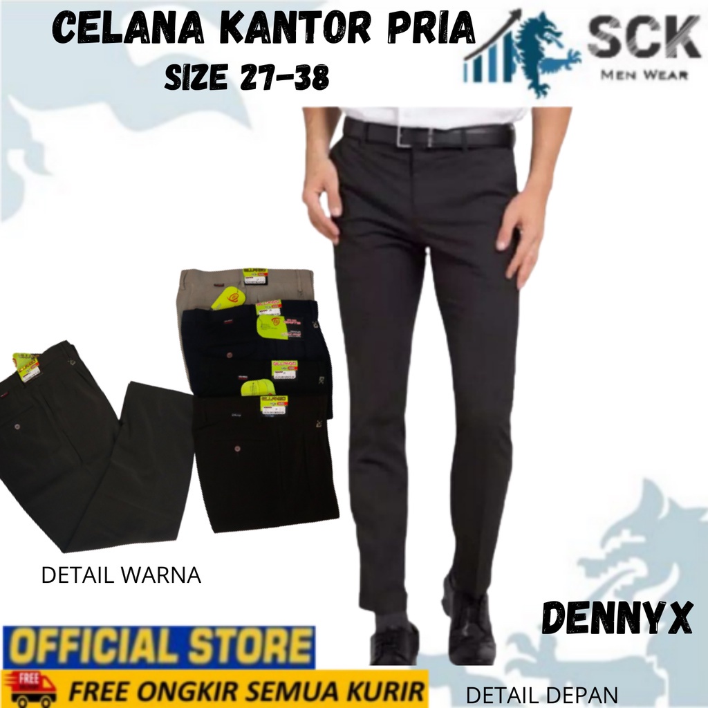 SCK - Celana Panjang Kantor Pria DENNYX Bahan Katun Formal / Celana Panjang Bahan Katun Basic Formal Kerja Kantor Pria Berkualitas