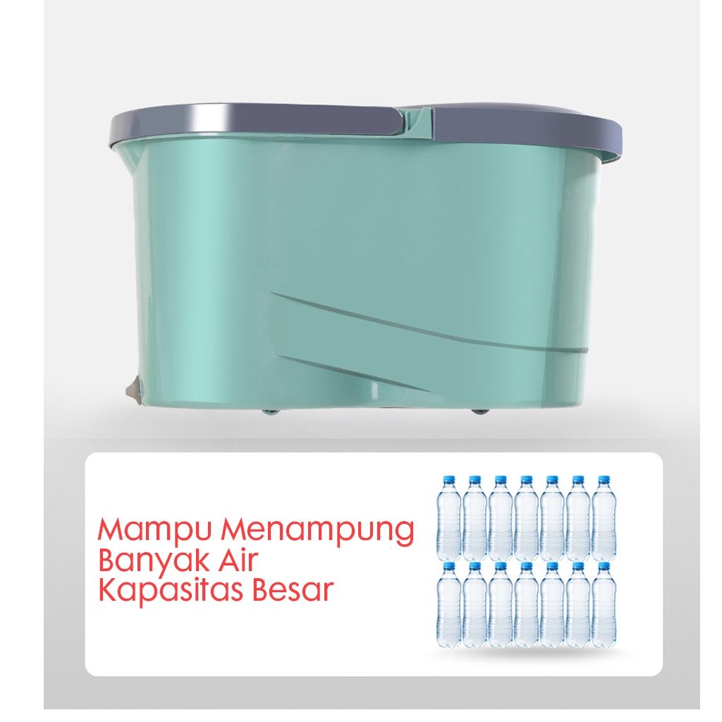 ALAT PEL LANTAI MOP DENGAN ROL PRAKTIS KAIN PEL PUTAR SPIN MOP 6L BUCKET ULTRA MOP