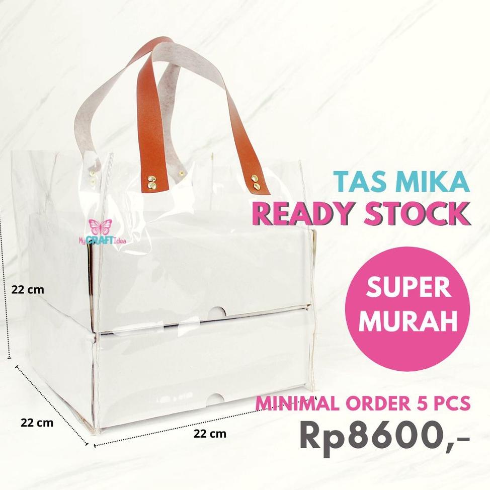 

J34 Tas Mika 22x22x22 | MIN. ORDER 5 PCS | Goodie Bag Hampers | Tas Mika Besar | Tas Tenteng Kulit Sintetis | Tas Mika Transparan | Tas Hajatan | Tas Souvenir Ultah | Tas Mika PVC SERBA MURAH ㅇ