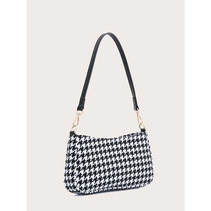 Tas selempang houndstoth tas bahu shoulderbag canvas