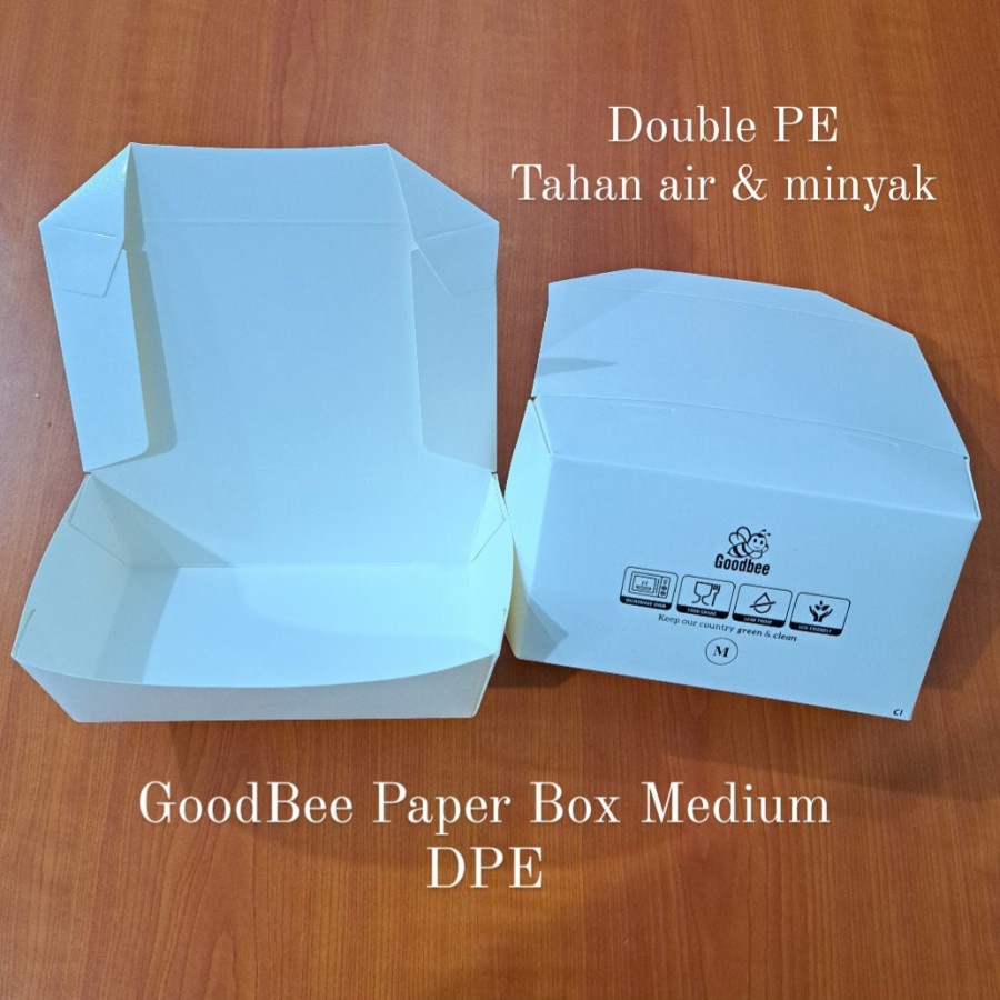 

PAPER BOX LUNCH UKURAN M - MEDIUM / PAPER BOX KERTAS / PAPER TAKE AWAY ISI 100 PCS