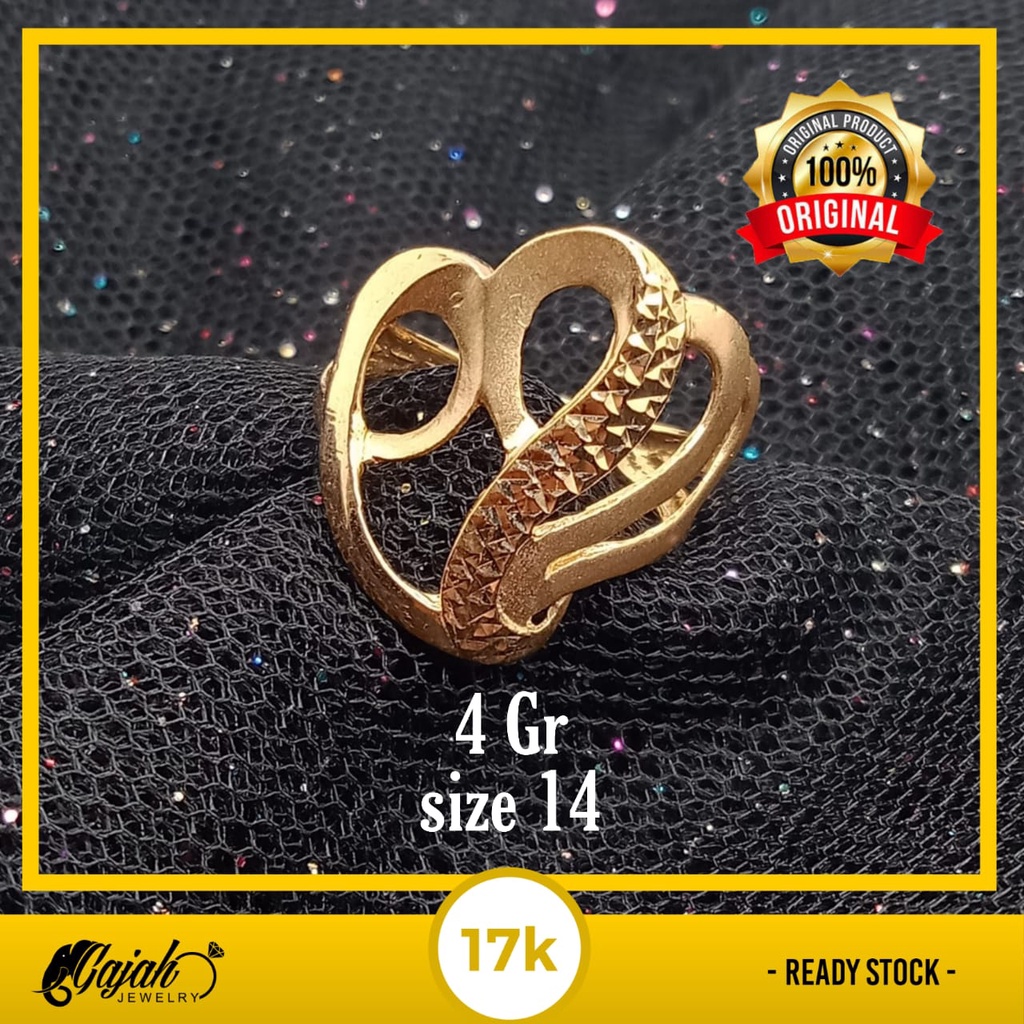 Cincin emas 17k - 4 gr kadar 750 - 4190