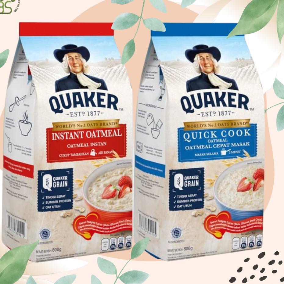 

♟ QUAKER Oats Oatmeal-Instant-Quick Cook Bag Pack 800 g-Instan-Masak ☄