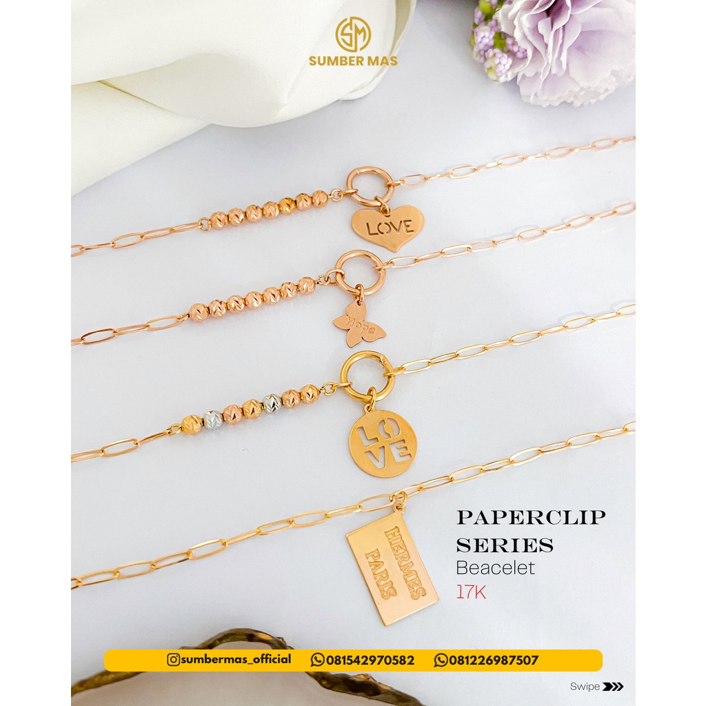 PAPER CLIP SERIES BRACELET 17K - SUMBER MAS
