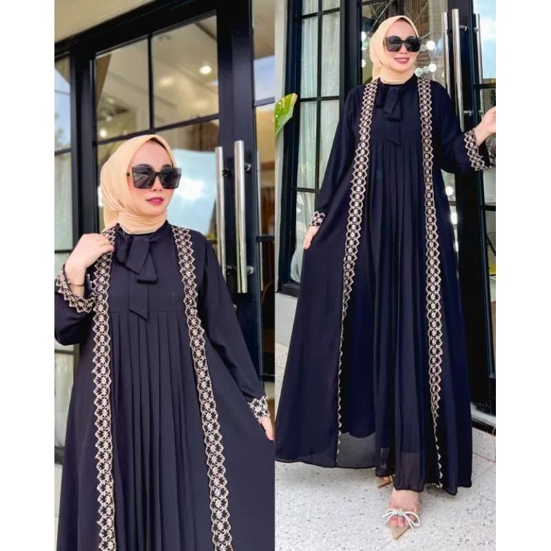 Abraashop - Savira Abaya Turki Terbaru 2023 Ceruty Babydoll / Abaya Wanita Arab Hitam / Abaya Turkey