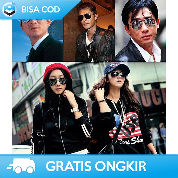 SUNGLASSES UNISEX PRIA WANITA KACAMATA HITAM FASHIONABLE ANTI SINAR UV
