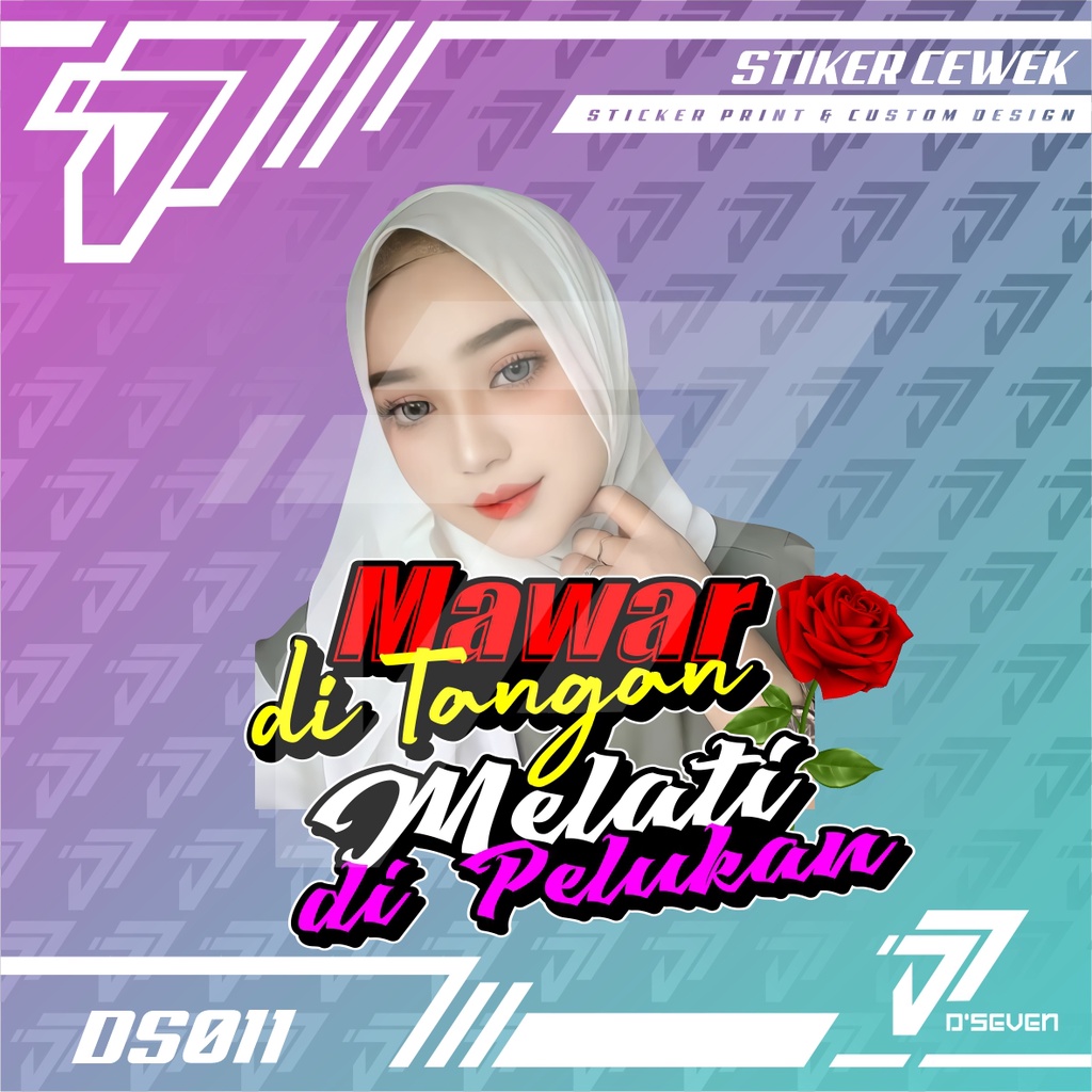 Stiker Foto Cewek Hijab Vector Seksi Custom Bisa Request Foto & Kata-kata - Stiker Mobil / Motor / T
