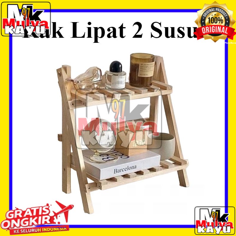 Rak Susun kayu Mini Serbaguna | Rak Meja Rakit Multifungsi