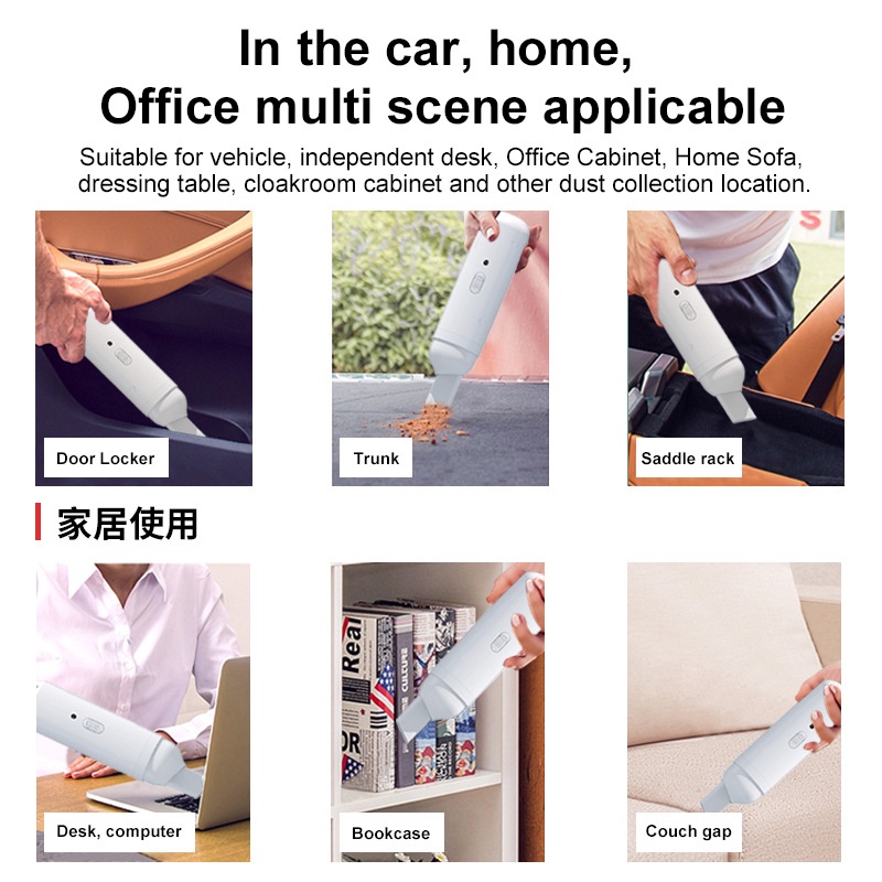 1pc Portable USB Charging Handheld Car Vacuum Cleaner/Pembersih Celah Kursi Otomotif Pengumpul Debu/Rumah Kendaraan Serbaguna Mini Wireless Hoovers