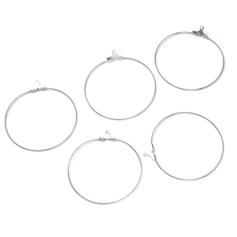 Anting Gantungan Bulat Bahan Stainless Steel 25mm Untuk Membuat Anting Rumbai DIY Earrings