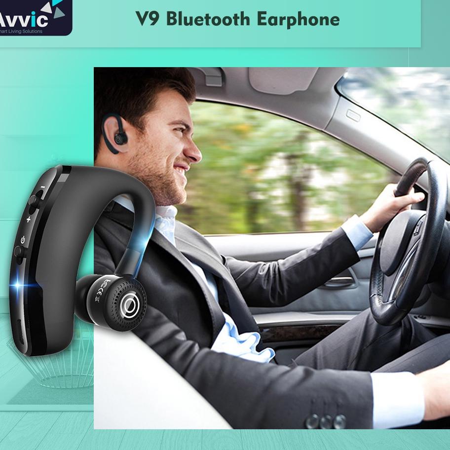 ☟ Headset Bluetooth voyager V9 Wireless Hands-free Earphone with Mic Control ◊
