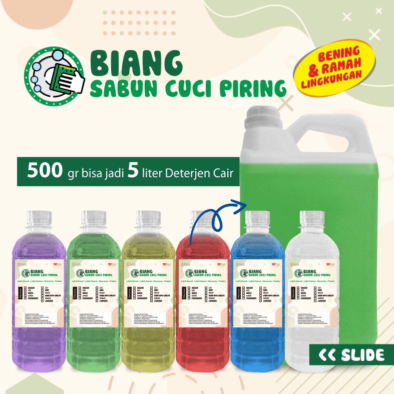 Biang Sabun Cuci Piring Wangi/ Bibit Sabun Piring Aroma Segar 500ml