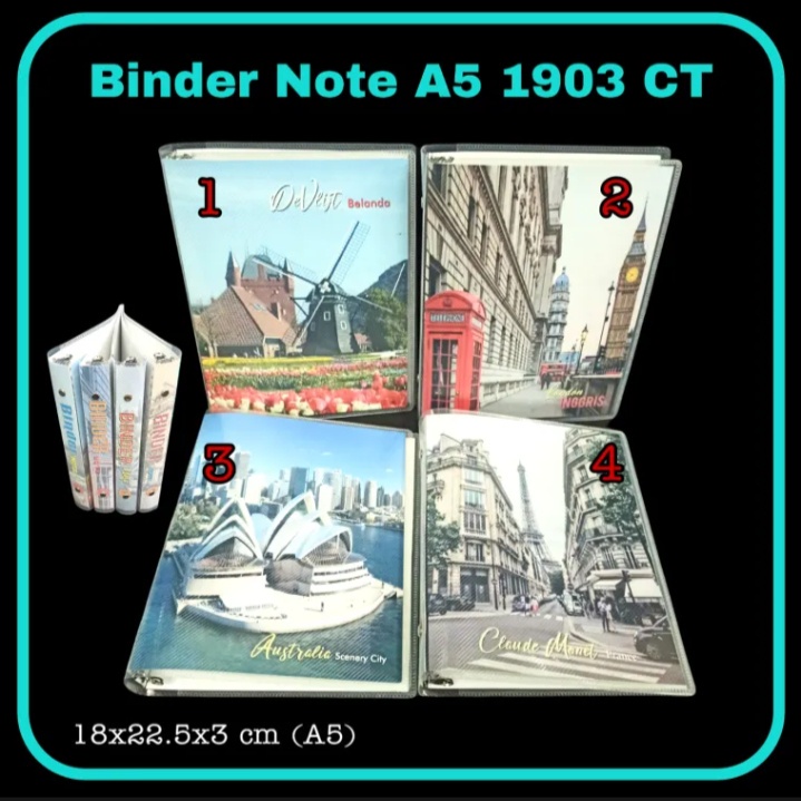 

MAP BINDER / BINDER NOTE FANCY MOTIF CT VINTAGE 20 RING UKURAN A5