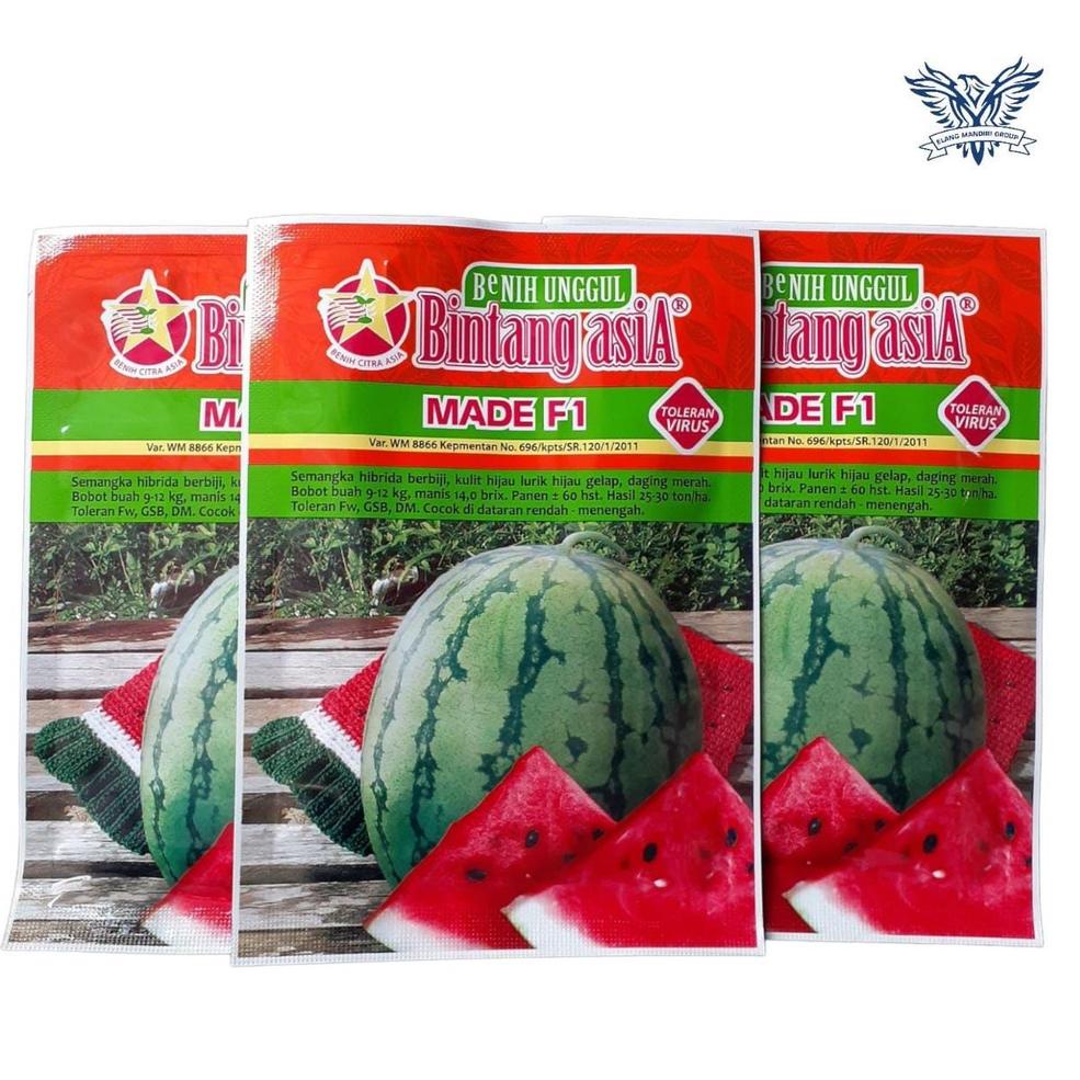 ✨ 7.7  Bibit Semangka Hibrida Made F1 | Benih Semangka Bulat | Bintang Asia 20gr
