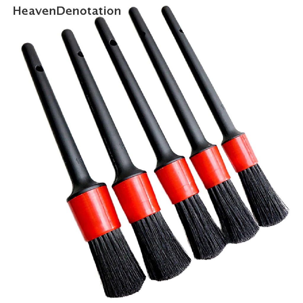 [HeavenDenotation] 5pcs Car Brushes Set Sikat Detailing Mobil Bulu Panjang Lembut Untuk Membersihkan Mobil HDV