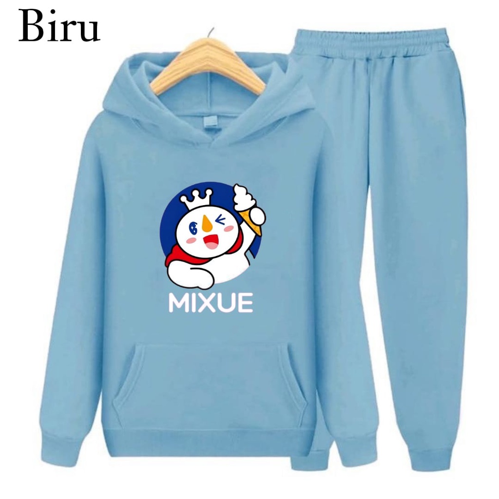 Hzl_outfit Setelan Sweater Hoodie Anak Laki-Laki Mixue/ Setelan Sweater Hoodie Anak Perempuan Mixue S,M,XL