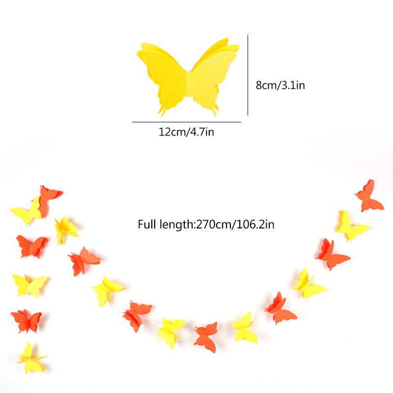 Hot Sale/Paper Garland Wedding Butterfly Gantung Pesta Banner 3d Decor Ulang Tahun Baby