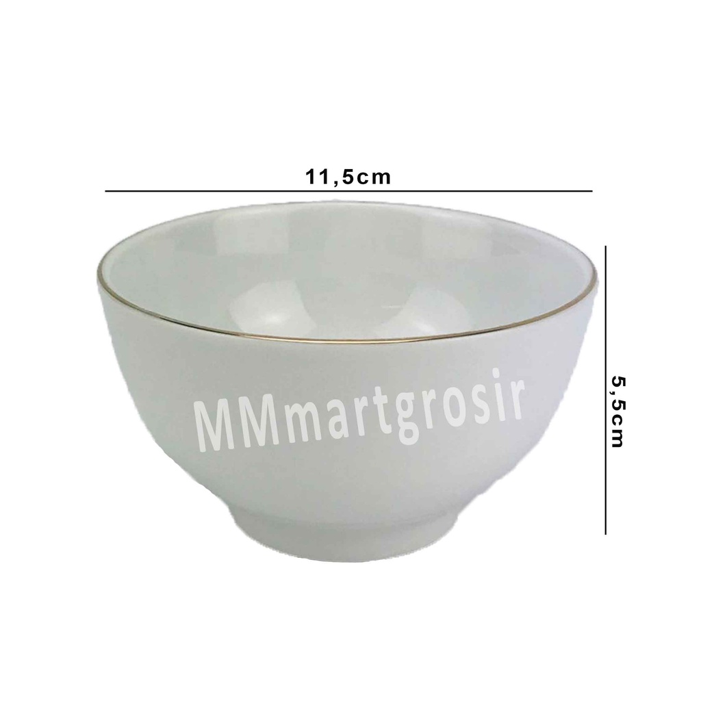 Mangkok Joci JM List / Mangkok Putih Polos / Mangkok Porselen Ware