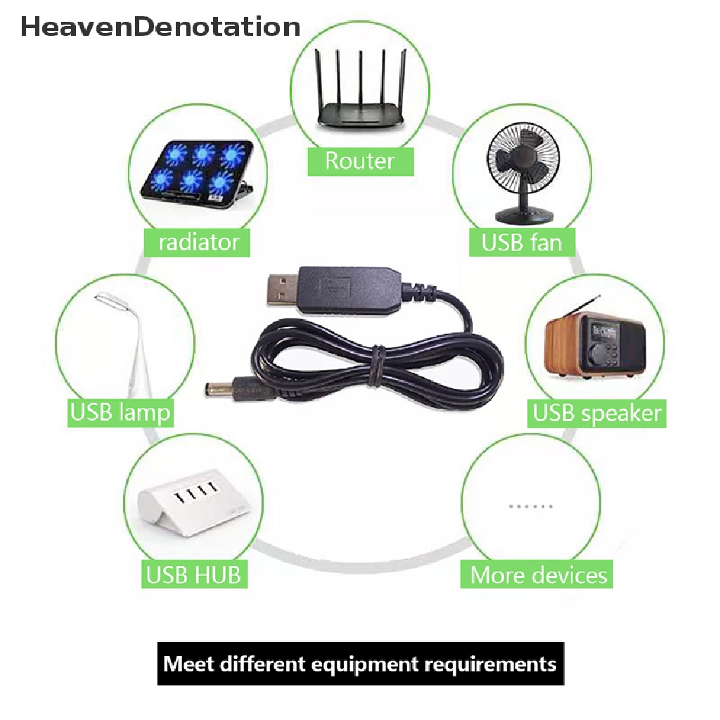 [HeavenDenotation] Olaf DC 5V Ke 12V Kabel USB Boost Converter WiFi Ke Step-up Cord HDV