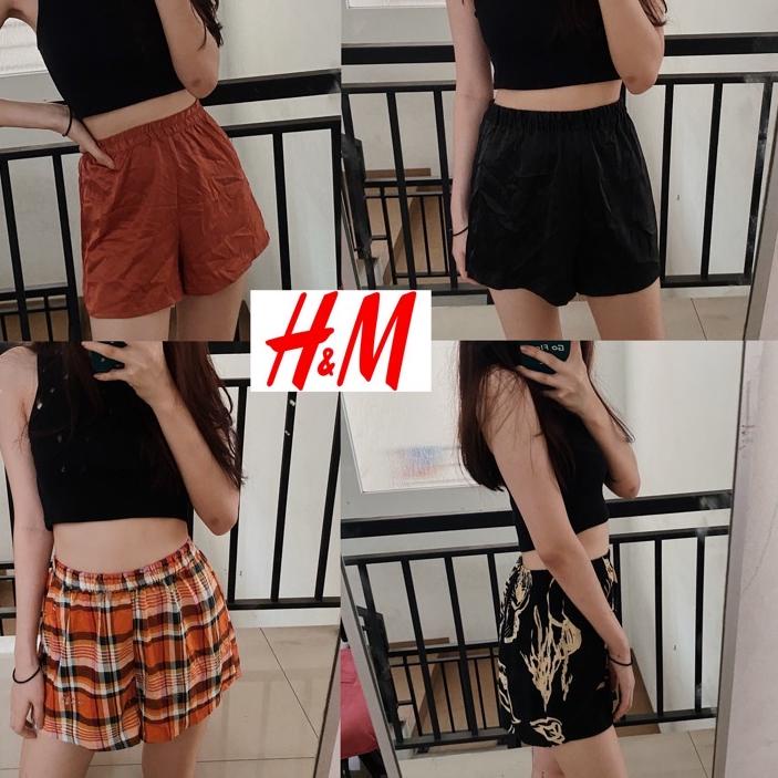 ☪ H&M MONKI Lounge Satin Viscose Shorts Hnm Short Pants Home Celana Pendek Tidur Celpen Rayon Hotpan