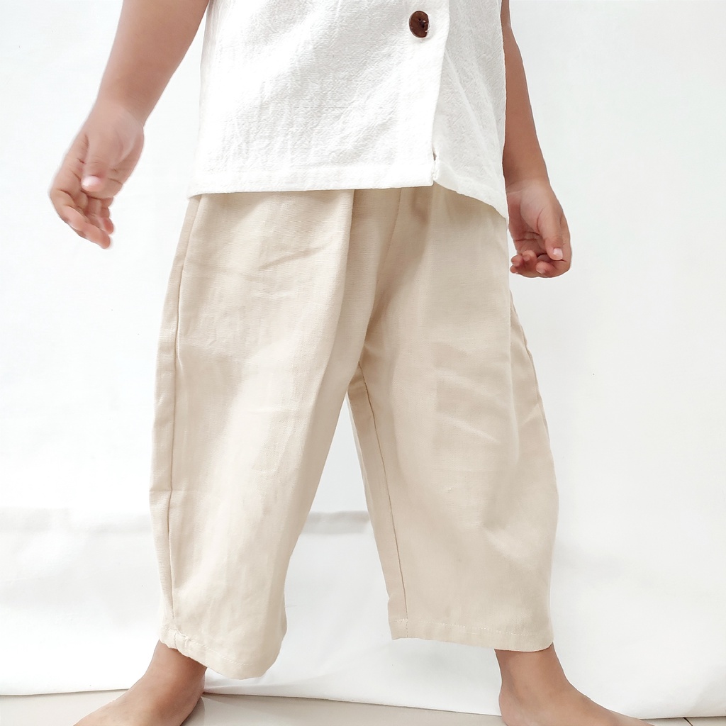 Littlepopy Harem Pants - Celana Panjang Linen Anak Cowo Laki-Laki Korea Murah