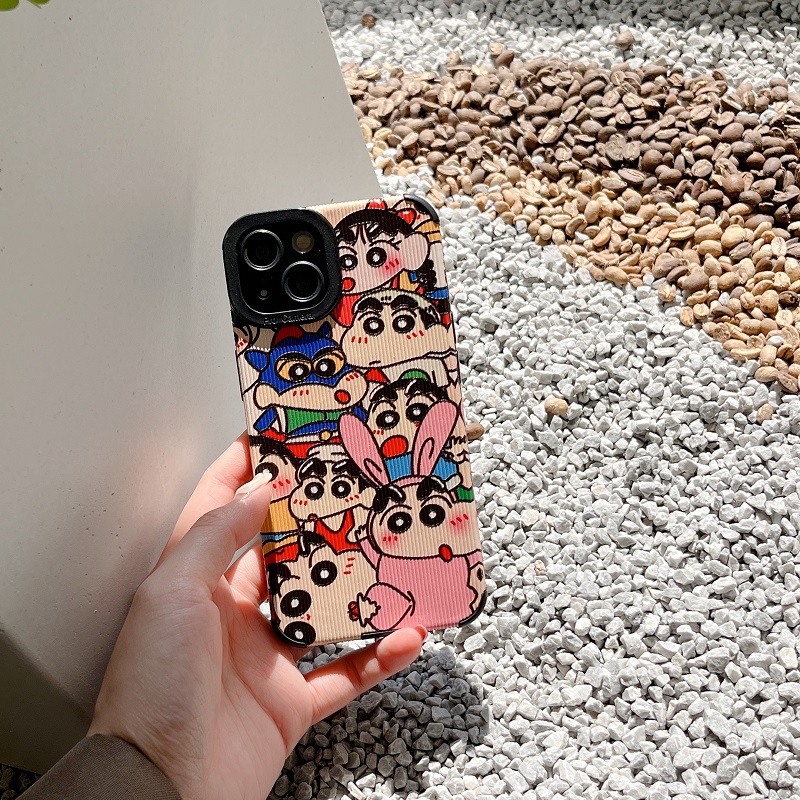 IPHONE Casing Pelindung Butir Vertikal Crayon Shin Chan Lucu Untuk Iphone14 13 12 11 Pro MAX X XR XS Max7 8 Plus Cangkang Lembut Anti Jatuh