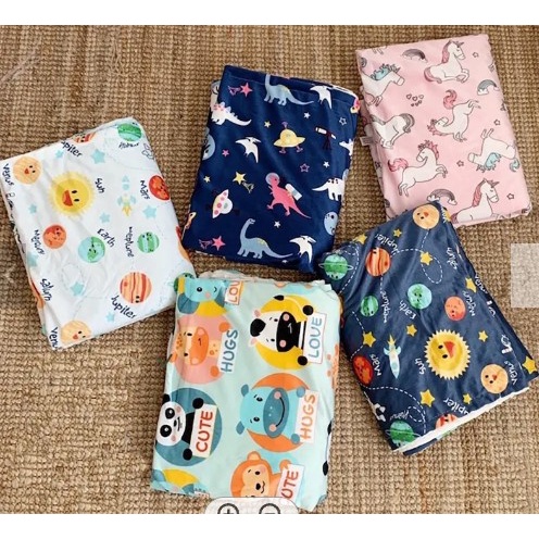 NEW UK JUMBO 120x75cm! Selimut Bayi Double Fleece BUBBLE Print PREMIUM