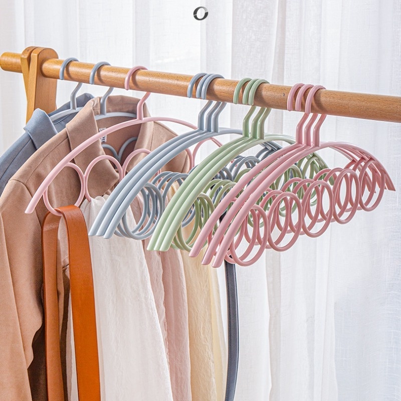 Yamata Hanger Gantungan Baju 5 Rings Plastik / Plastic Hanger Pakaian Laundry Anti Slip / Gantungan Pakaian Rumah Tangga Non-slip / Hanger Jilbab / Hanger Dasi